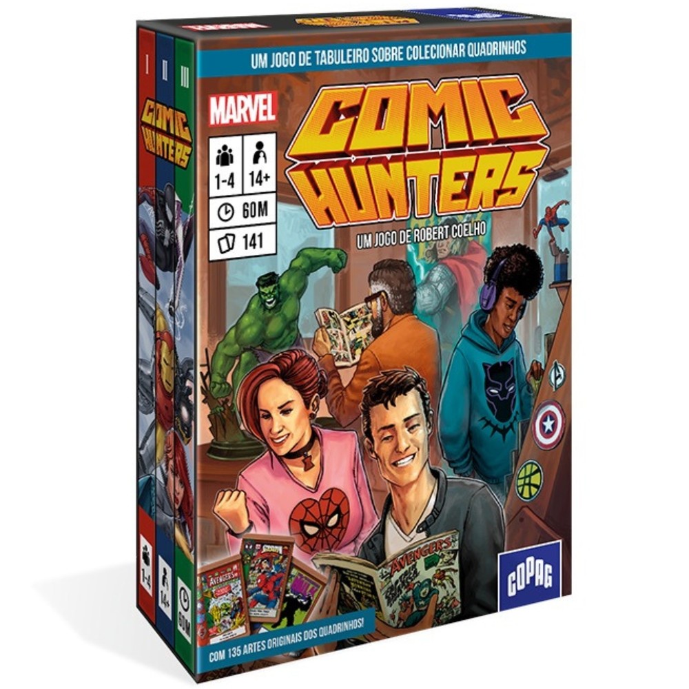 Jogo DE Tabuleiro Marvel Comic Hunters Copag Quadrinho Colecionável — Brinquedos