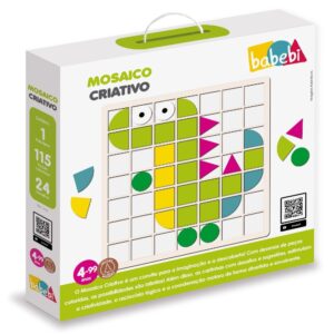 Jogo DE Tabuleiro Mosaico Criativo Madeira Babebi Desafios Lógico Mdf
