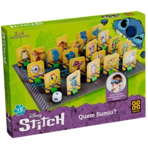 Jogo DE Tabuleiro Quem Sumiu? Stitch Grow Personagens Disney Criança