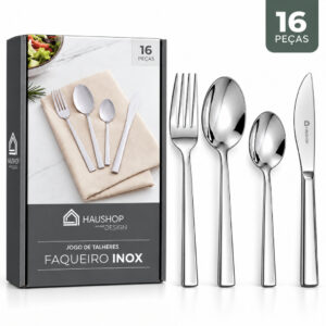 Jogo De Talheres Faqueiro Inox Home Design Haushop 16 Peças Faqueiro