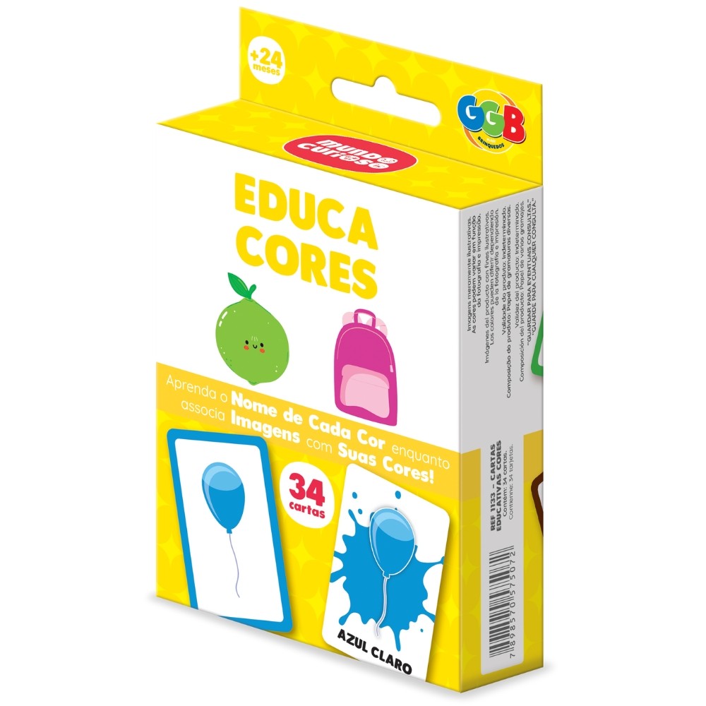 Jogo Educa Cores 34 Cartas Ggb Brinquedos Mesa Imagens Real Nomes