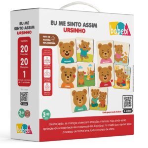 Jogo EU ME Sinto Assim Ursinho Madeira Babebi Brinquedo Emoções