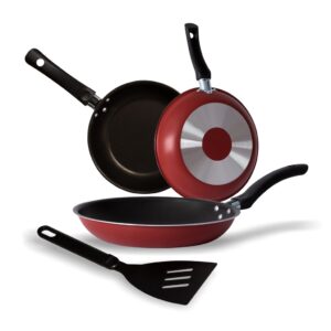 Jogo Frigideira Antiaderente 16cm 18cm 20cm Espátula 3 Peças