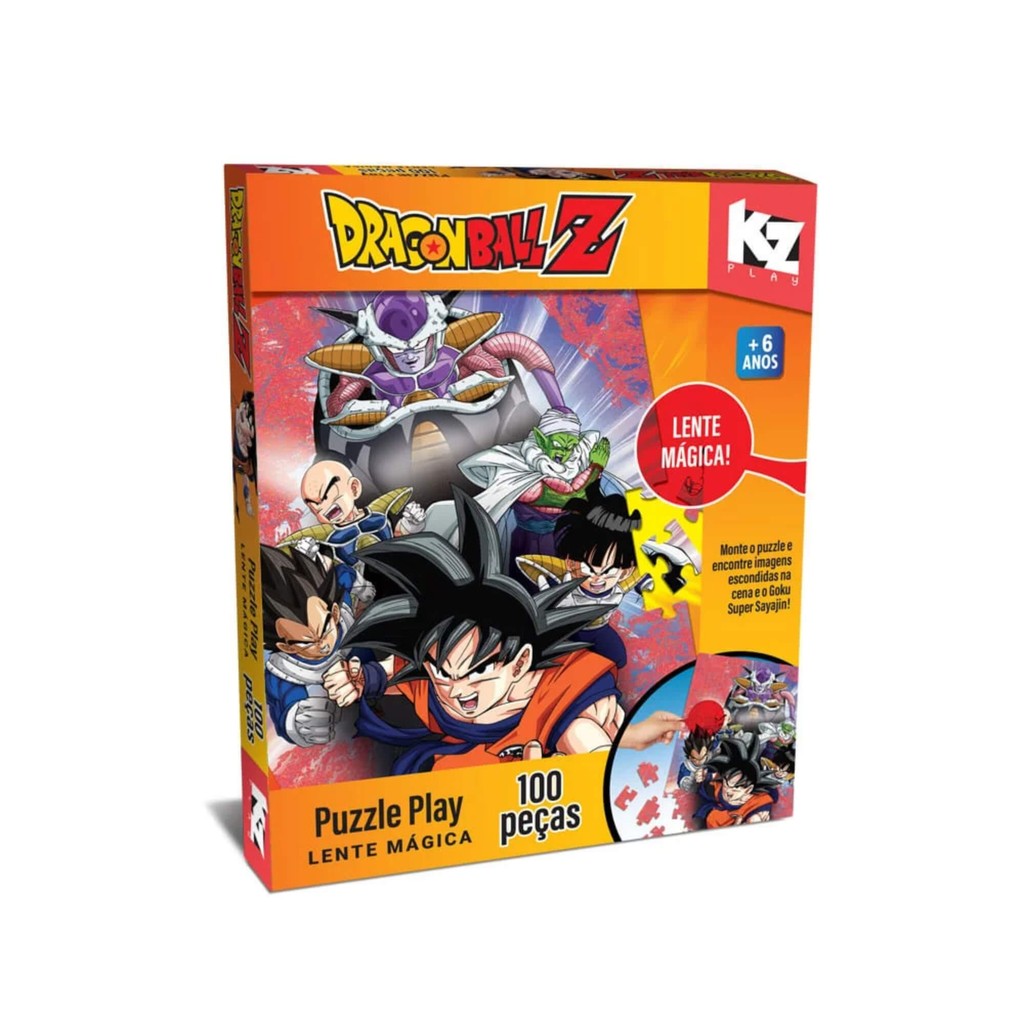 Jogo Infantil Quebra-Cabeça Lente Mágica Dragon Ball Z 100 Peças Elka