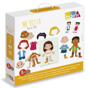 Jogo ME Vista Troca Tudo Madeira Babebi Brinquedo Educativo Roupa