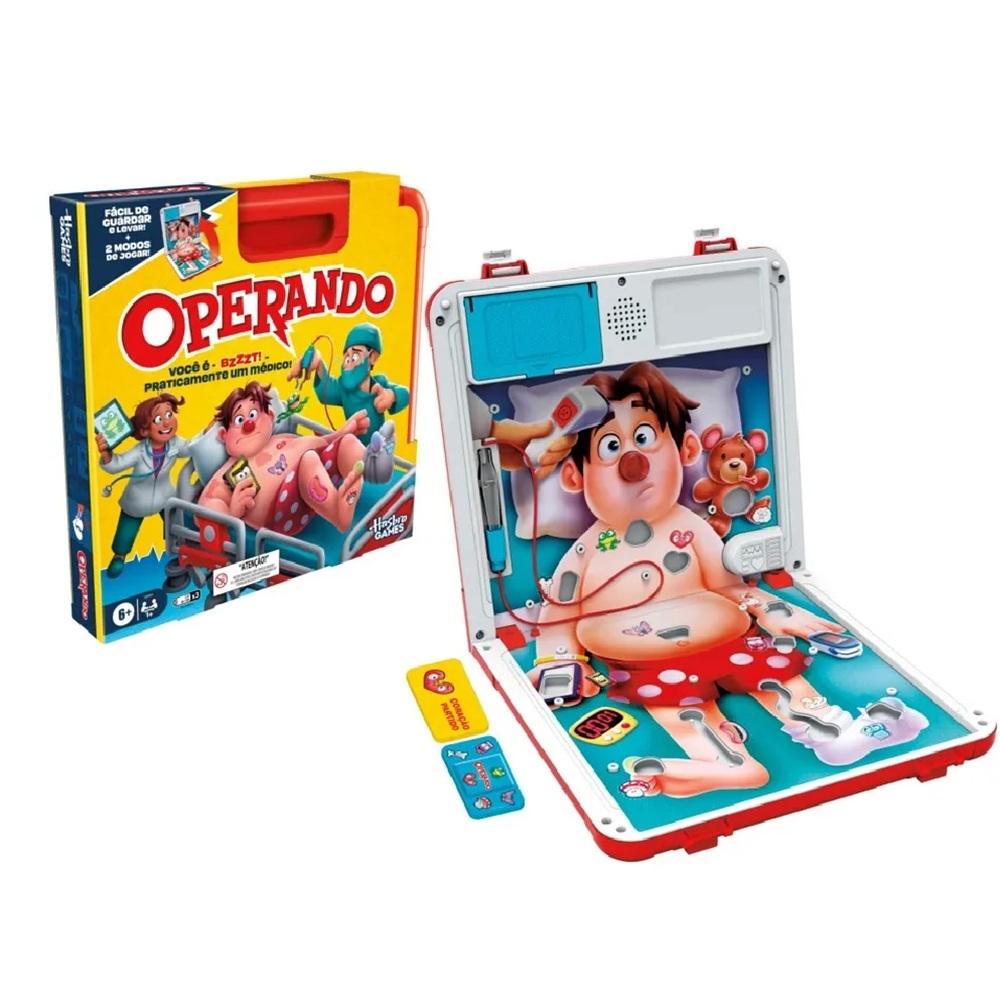 Jogo Operando Refresh na Maleta Brinquedo Hasbro — Games e Brinquedos