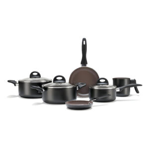 Jogo Panelas 6 Peças Brinox Smart Plus Com Revestimento Cerâmico Preto