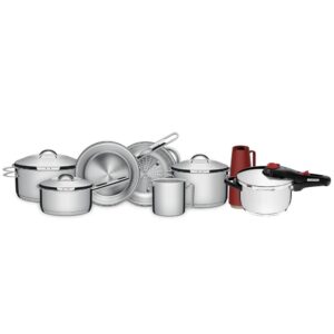 Jogo Panelas Tramontina Solar Inox 7 Peças Fundo Triplo