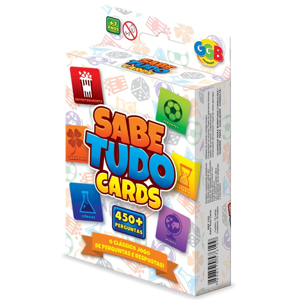 Jogo Sabe Tudo Cards 78 Cartas Ggb Brinquedos Perguntas Respostas
