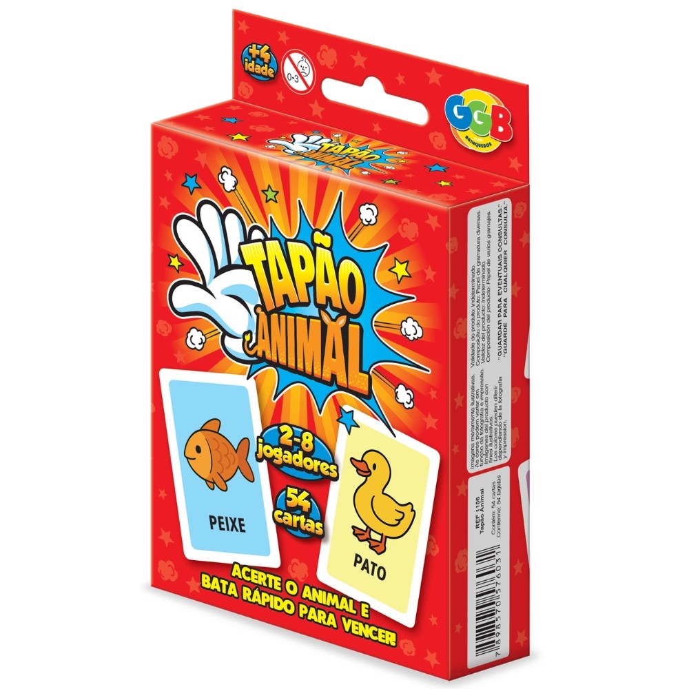 Jogo Tapão Animal 54 Cartas Ggb Brinquedos Tapa Bichos Bafo Família