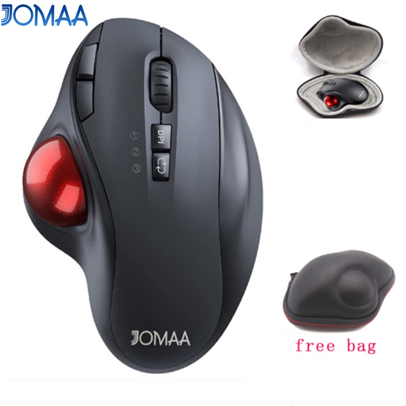 Jomaa Bluetooth Trackball Mouse Com Bolsa 2.4g Ratos Ergonômicos