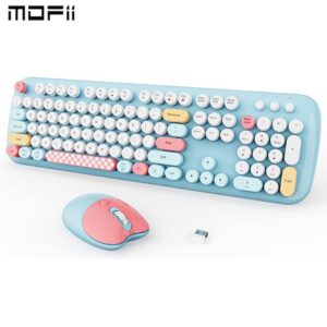 Jomaa Mofii 2.4G Conjunto De Teclado Sem Fio E Mouse Combo Retro Com