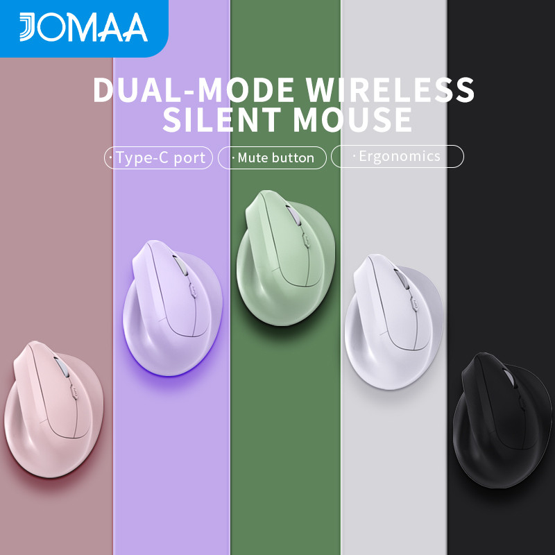 Jomaa Mouse Vertical Sem Fio Slient Clique Mão Direita Doce Cor