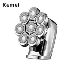 Kemei 8 Cabeças Barbeador Elétrico 8D Homens Barba Rotativa