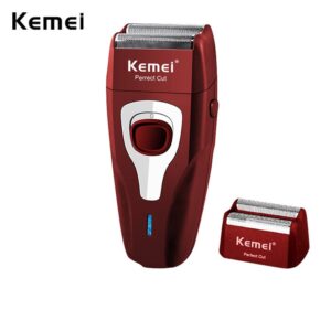 Kemei Barbeador Elétrico Sem Fio Perreto Lâmina Flutuante Dupla Com — Barba