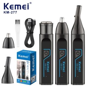 Kemei KM-277 Barbeador Elétrico Orelha Sobrancelhas Nariz Aparador De