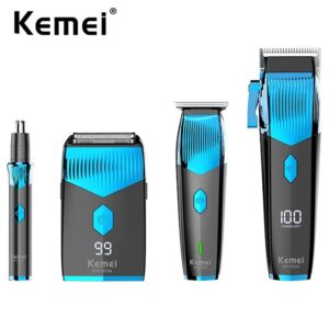 Kemei Máquina De Cortar Cabelo Aparador Barbeador Nariz Orelha Kit