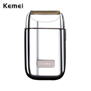 Kemei Wireless Metal Lâmina Dupla Barbeador Elétrico Homens