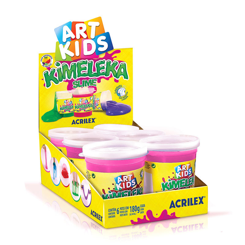 Kimeleka Slime Art Kids 180g Rosa com 6 unidades Acrilex — Brinquedos