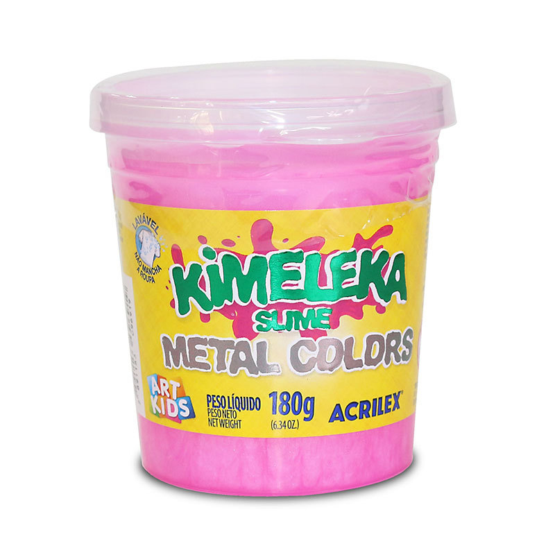 Kimeleka Slime Art Kids metálica 180g Rosa 672 Acrilex — Brinquedos