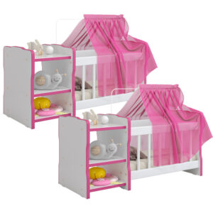 Kit 02 Berços Para Boneca Cristal Princesas Brinquedo Infantil Branco