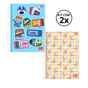 Kit 02 Cadernos Universitário 15 Matérias 240 Folhas Stella Jandaia