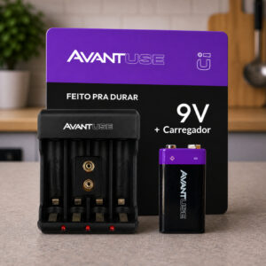 Kit 1 a 4 pilhas 9v Recarregável Carregador Rápido Bivolt AA Aaa 9V