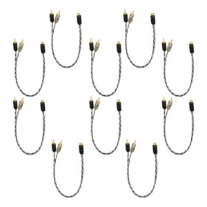 Kit 10 Cabos Y Rca Injetado 2 Machos Taramps Para Som Automotivo