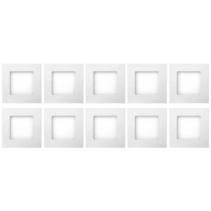 Kit 10 Luminária Painel Plafon Led Embutir Quadrado 6w Bivolt Teto