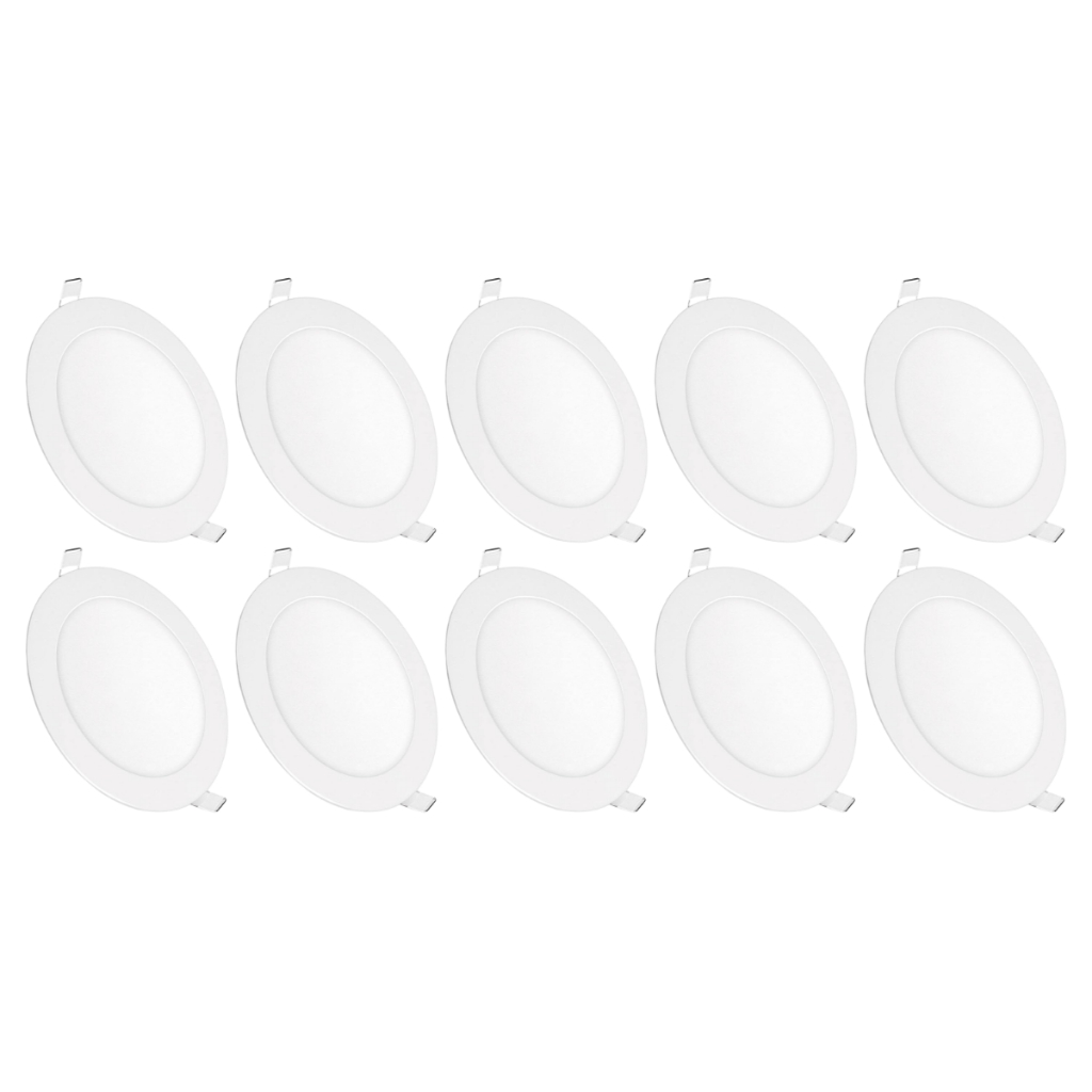 Kit 10 Luminária Painel Plafon Led Embutir Redondo 12w Bivolt — Decoração