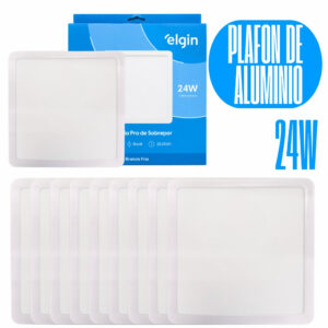 Kit 10 Luminária Painel Plafon Pro Aluminio Sobrepor Quadrado Led 24w