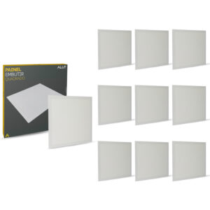 Kit 10 Painel LED Alut 18W ou 24W Sobrepor Embutir Branco Frio 6500K
