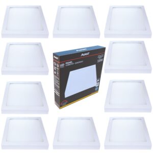 Kit 10 Painel Plafon Sobrepor 18W Luz Amarela 3000K Led 127v 220v