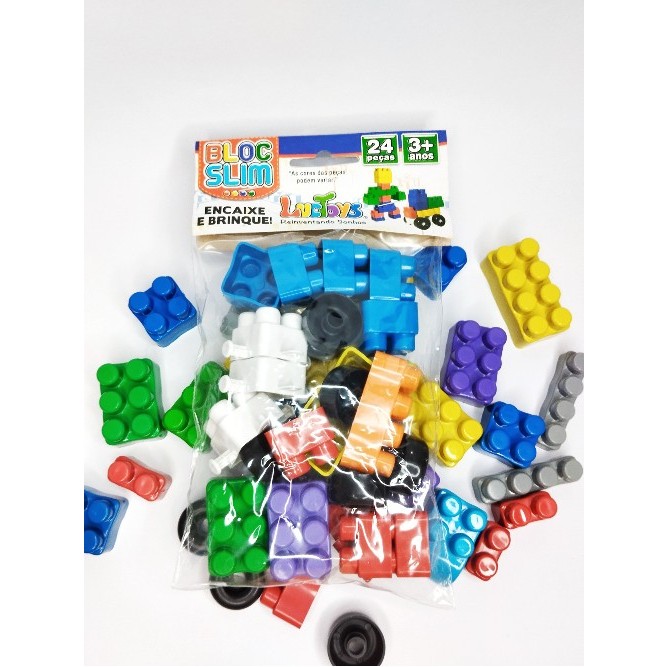 Kit 10 Pct de Bloco De Montar com Rodinha Brinquedo Didático — Games e Brinquedos