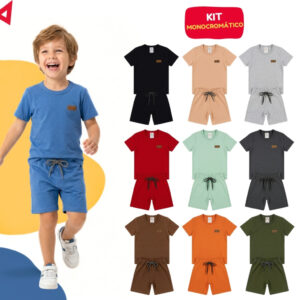 Kit 10 Peças Minimalista Roupa Infantil Menino Conjunto Monocromático