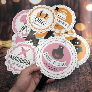 Kit 10 Plaquinhas Divertidas Chá DE Panela Selfie