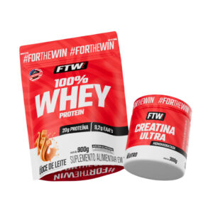 Kit 100% Whey protein Refil 900g Creatina Ultra Pote 300g Ftw