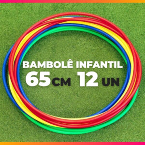 Kit 12 Bambolês Arco Infantil Criança Argola Aro 65 cm Brinquedos Ar