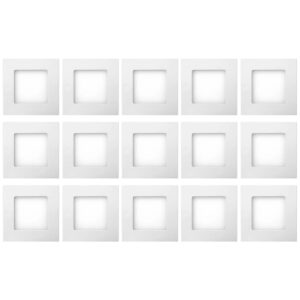 Kit 15 Luminária Painel Plafon Led Embutir Quadrado 6w Bivolt Teto