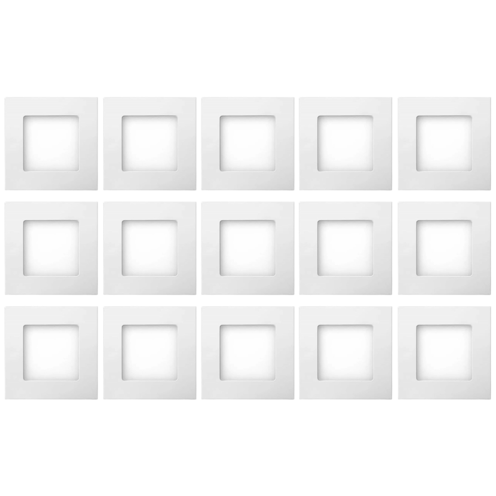 Kit 15 Luminária Painel Plafon Led Embutir Quadrado 6w Bivolt Teto