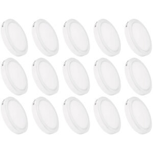 Kit 15 Plafon Luminária Painel Sobrepor Led Redondo Bivolt 6w