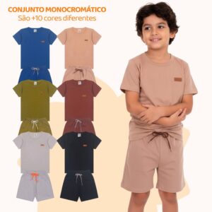 Kit 2, 6 ou 10 Peças de Roupa Infantil de Menino Estilo Casual