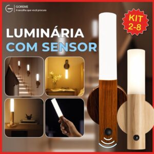 Kit 2-8 Luminária Portátil com Sensor de Movimento Led Moderno