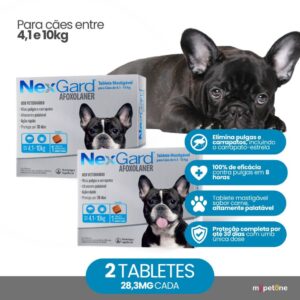 Kit 2 Antipulgas e Carrapatos NexGard 28,3 mg para Cães de 4,1 a 10