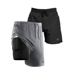 Kit 2 Bermudas masculinas de Compressão com bolso para celular E