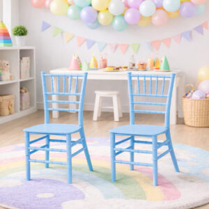 Kit 2 Cadeiras Infantil Polipropileno Azul Quarto e Brinquedoteca