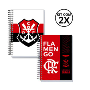Kit 2 Cadernos 20 Matérias Universitário 320 Folhas Flamengo