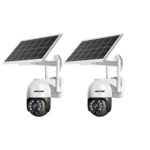 Kit 2 Câmera de Segurança Dome Wi-fi Externo com Painel Solar com App