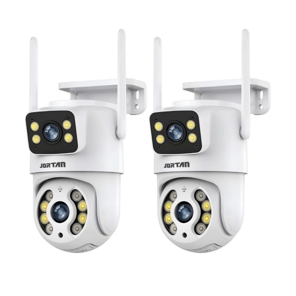 Kit 2 Câmera de Segurança IP Wi-fi Branco 360°de Lente Dupla com App