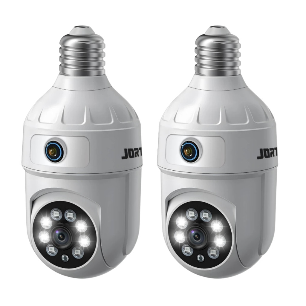 Kit 2 Câmera de Segurança IP Wi-fi Branco Full HD com Lente Dupla e